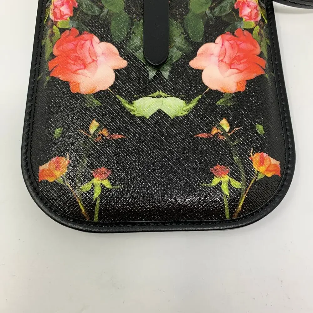 Burberry Rose Print E-Canvas Anne Phone Case Crossbody W/Card Slots 2021 SS